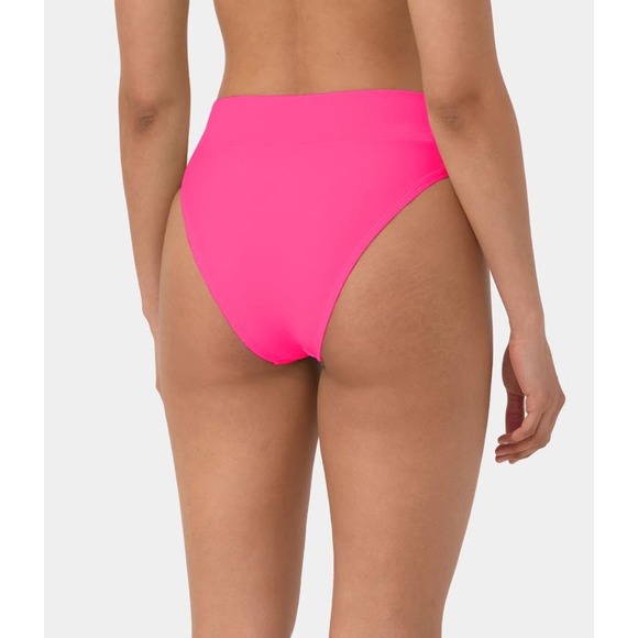 Halara NWT Crossover Bikini Bottom Swimsuit Womens Neon Pink Sporty Beach - Picture 2 of 4
